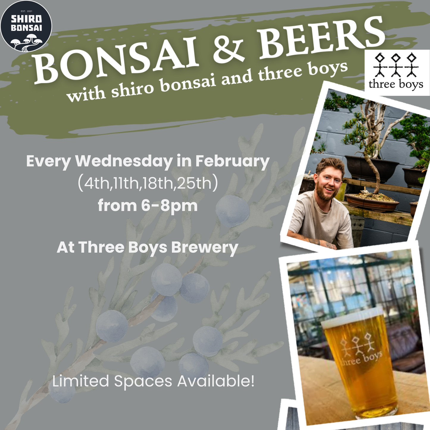 Three Boys - Bonsai Workshop