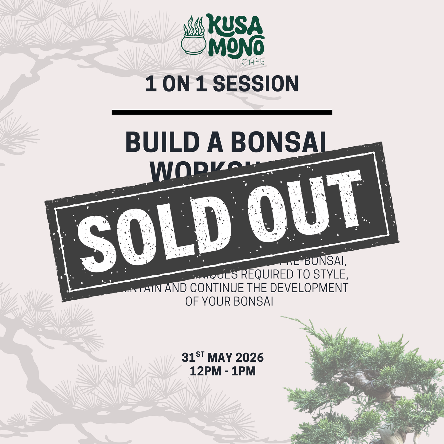 Build a Bonsai Workshop 31st May @ 12pm