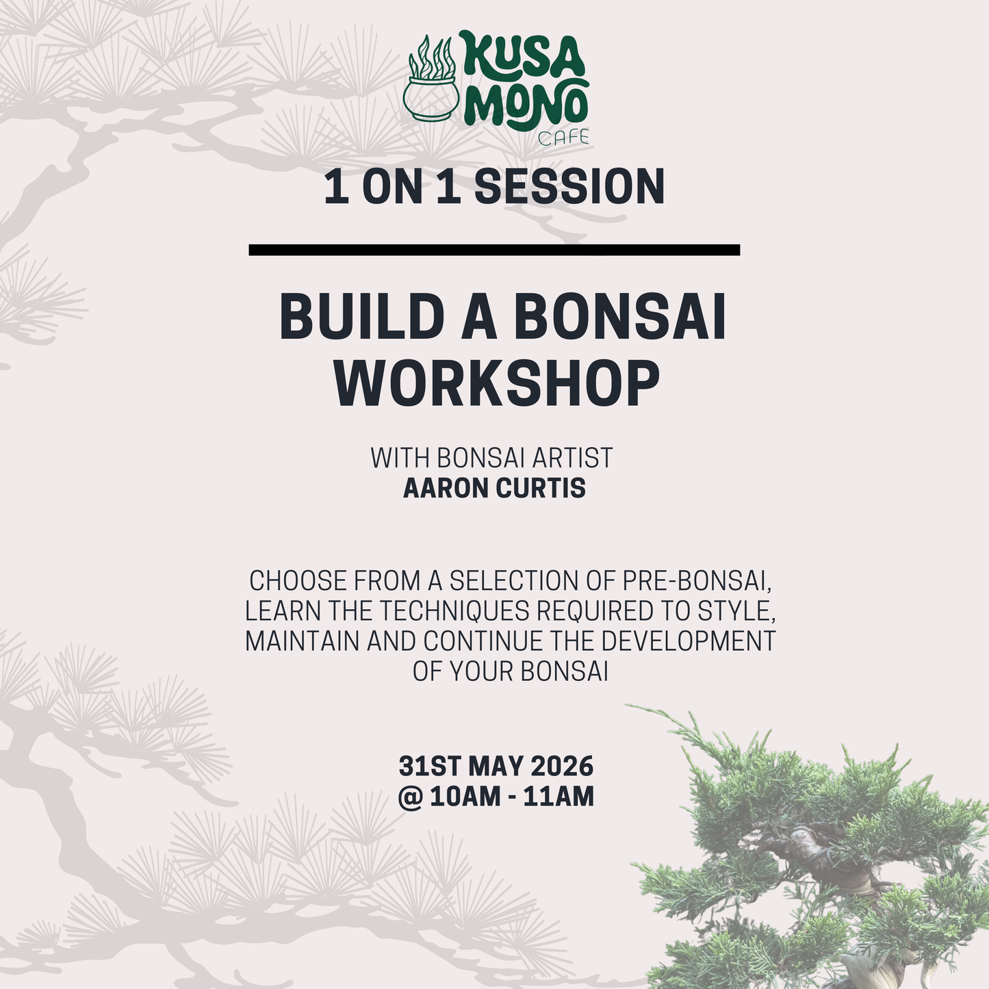 Build a Bonsai Workshop 31st May @ 10am