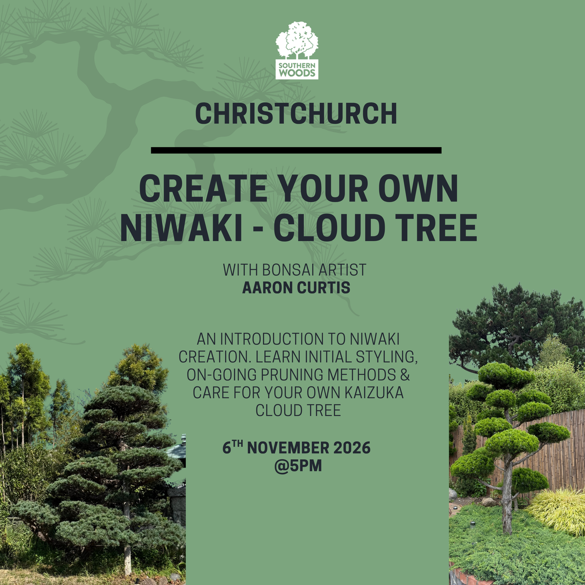 CHRISTCHURCH- Create your own Niwaki Cloud Tree- 6th November @5pm