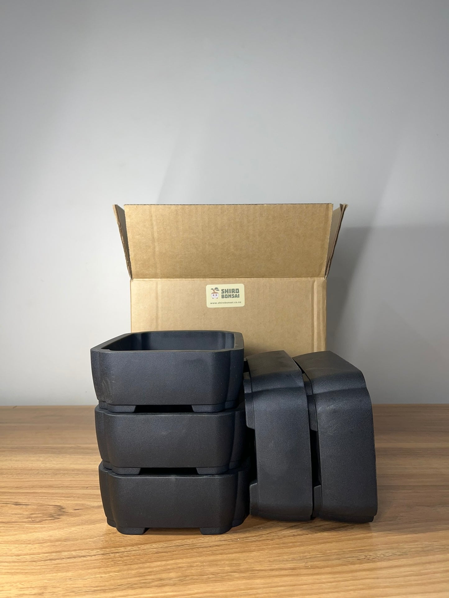 Set of 5 Premium Plastic Bonsai Pots 18cm