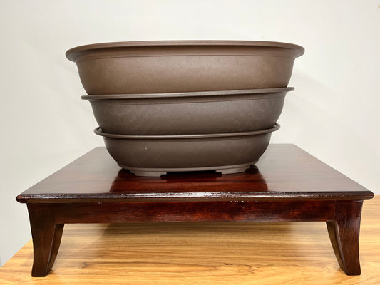 Hard Grade Plastic Bonsai Pot Oval 3 Pack